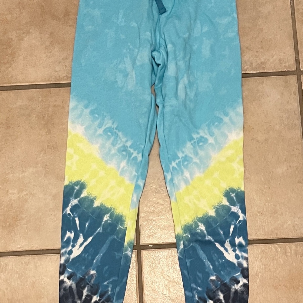 Justice Blue and Yellow Tie-Dye sweatpants